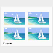 Stickers Plage Tropicale Monogram Sailboat Côté (Feuille)