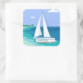 Stickers Plage Tropicale Monogram Sailboat Côté (Sac)