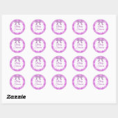 Stickers Plaid et Bow baby shower violet (Feuille)