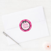 Stickers Plaid et Bow rose et noir baby shower (Enveloppe)