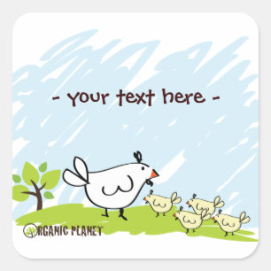 Stickers Planète biologique de la famille de poule