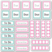 Stickers Planner à faire et à se souvenir en rose  (Devant)