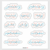 Stickers Planner de 12 mois (Feuille)