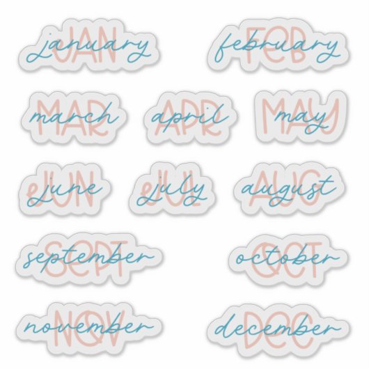 Stickers Planner de 12 mois (Devant)