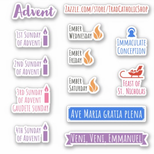 Stickers Planner de l'Avent Masse latine catholiqu (Devant)