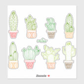 Stickers Plante Cactus Poted (Feuille)