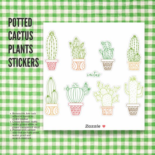 Stickers Plante Cactus Poted