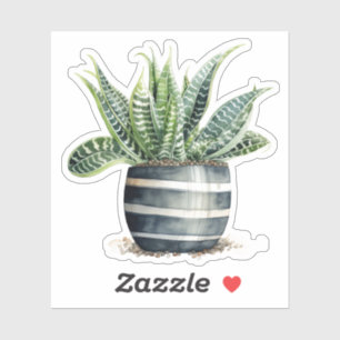 Stickers Plante en vinyle foncé Zebra Haworth