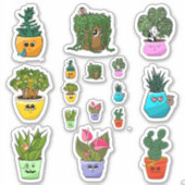 Stickers Plante maison mignonne Emoji (Devant)