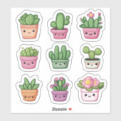 Stickers Plante vert doux Kawaii Succulent (Feuille)
