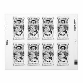 Stickers Plaque Art Nouveau Owl Ex Libris (Feuille entière)