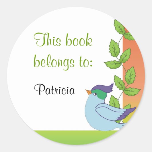 Stickers Plaque Bleu Oiseau (Devant)