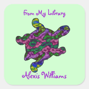 Stickers Plaque de carter pour enfant tortue multi