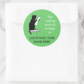 Stickers Plaque de chat à grande lecture en vert c (Sac)