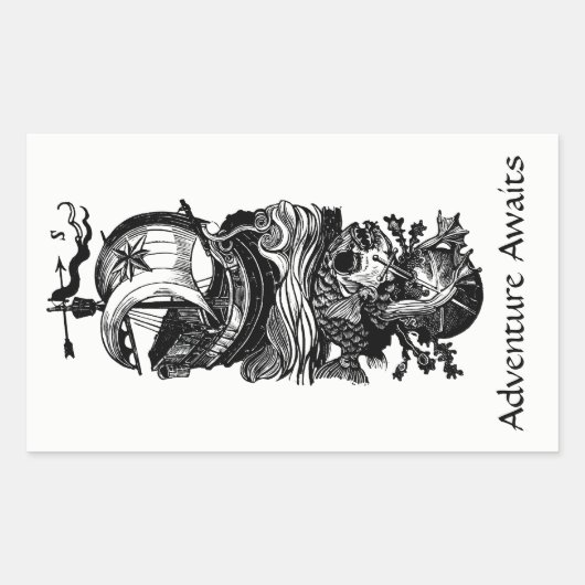 Stickers Plaque de Livraison Adventure Await (Devant)