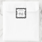 stickers plaque de monogramme Chevron noir blanc (Sac)