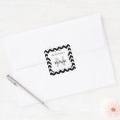 stickers plaque de monogramme Chevron noir blanc (Enveloppe)