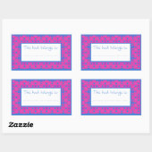 Stickers Plaque, Points Rose et Bleu sur Magenta (Feuille)