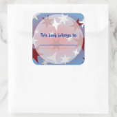 Stickers Plaque Rouge Argent Stars (Sac)