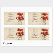 Stickers Plaques de livres de Poppies rouges Cela  (Feuille)