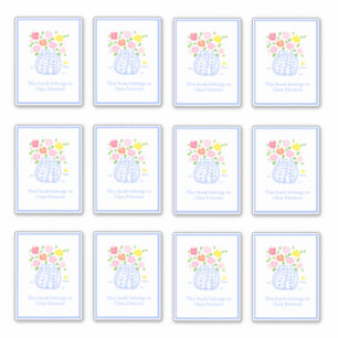 Stickers Plate-forme de vase de fleurs bleues
