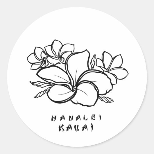 Stickers Plumeria Hanalei, Kauai (Devant)
