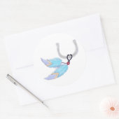Stickers Plumes Bleues en fer à cheval (Enveloppe)