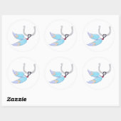 Stickers Plumes Bleues en fer à cheval (Feuille)