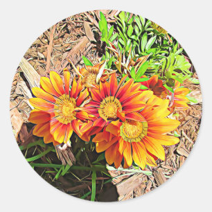 Stickers Plutôt Bright Orange Flowers