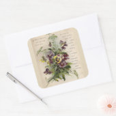 Stickers Poème victorien Gris Violet Pansiques (Enveloppe)