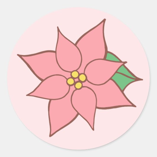 Stickers Poinsettia rose (Devant)