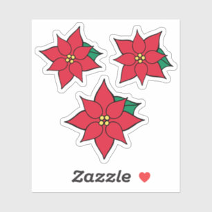 Stickers Poinsettias de Noël