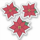 Stickers Poinsettias de Noël (Devant)
