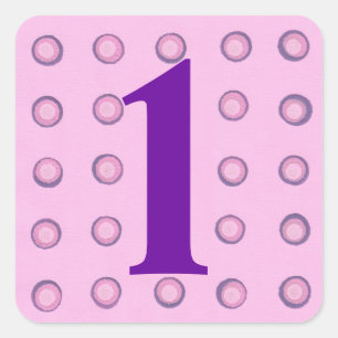Stickers Pois en rose et violet stratifiés 1 âge 1