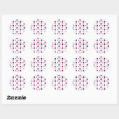 Stickers Pois noirs/blancs et roses chauds (Feuille)