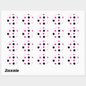 Stickers Pois noirs/roses/blancs (Feuille)