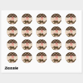 stickers pois rose et Brown (Feuille)