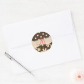 stickers pois rose et Brown (Enveloppe)