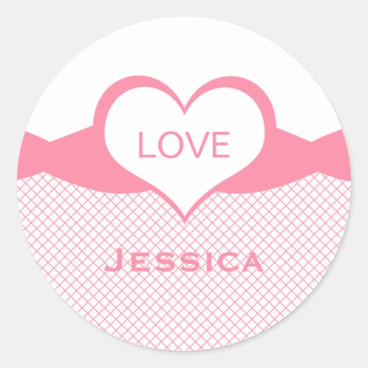 Stickers Poisson Coeur Sassy, Rose (Devant)