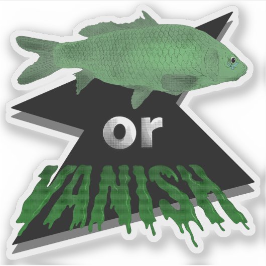 Stickers Poisson ou Vanish - Vert (Devant)