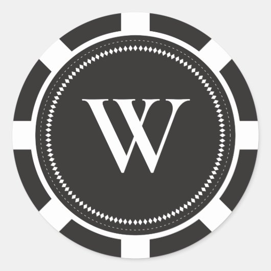 Stickers Poker Chip Wedding - Noir (Devant)