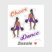 Stickers Pom Dance Cheer (Orange Violet) (Feuille)