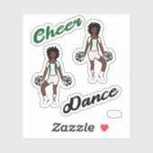 Stickers Pom Danse Cheer (Vert Blanc) (Feuille)