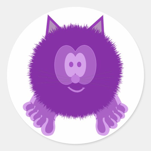 Stickers Pom Pal Chat Violet (Devant)