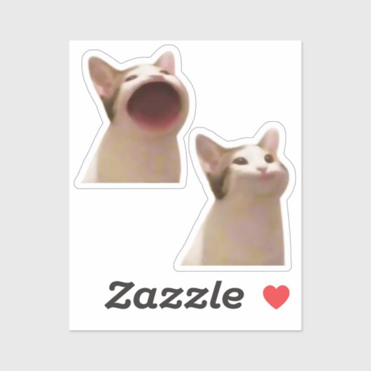 Stickers Pop Cat Meme (Feuille)