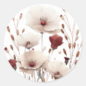 Stickers Poppy rose et blanc (Devant)