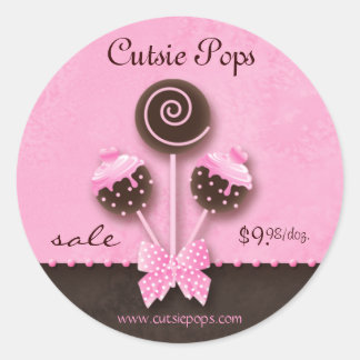 Stickers Pops de gâteau Boulangerie Vintage Rose B