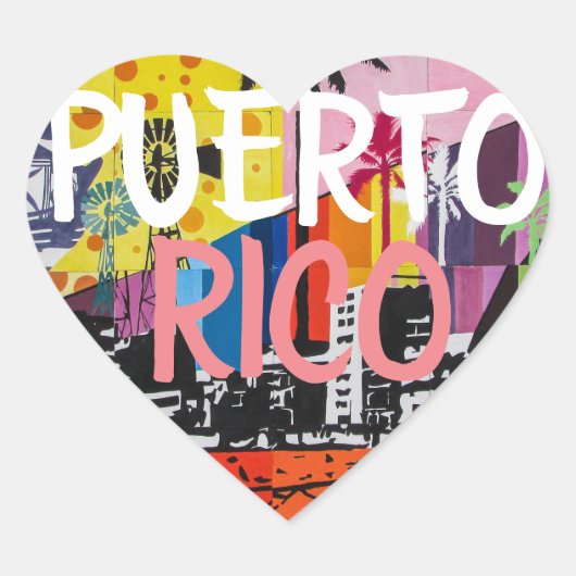 Stickers Porto Rico Heart (Devant)