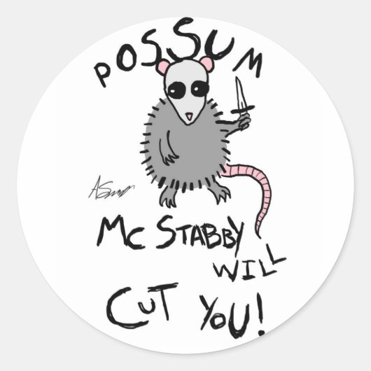 Stickers Possum McStabby (Devant)