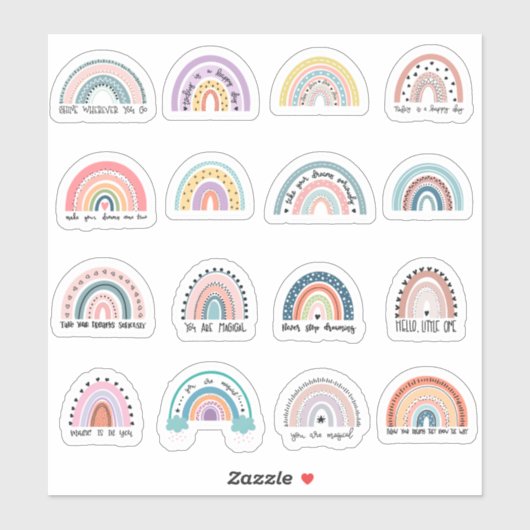 Stickers Postivité Arc-en-ciel (Feuille)